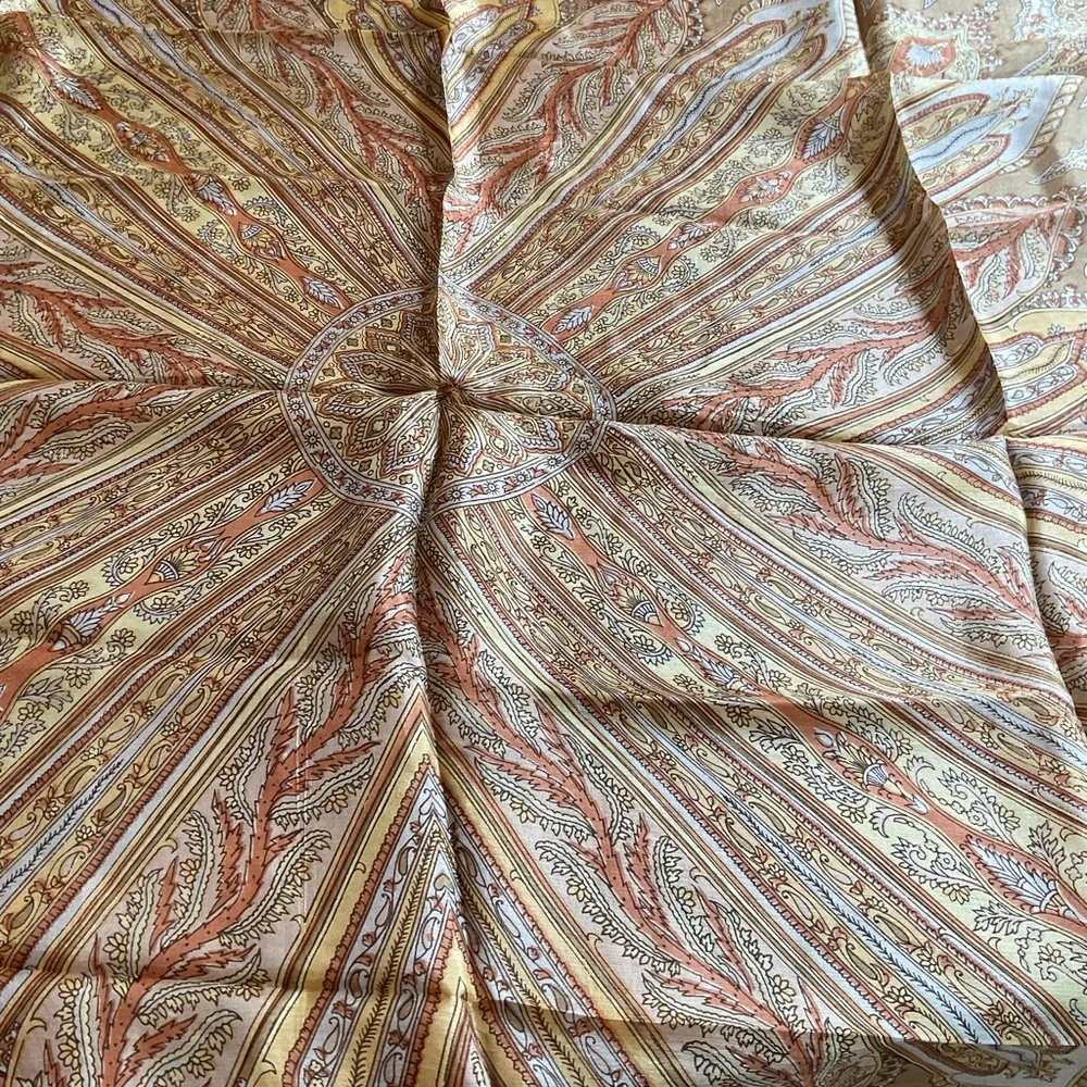 PRINCE SILKS 100% Silk Scarf - Made in Kashmir Gorgeous Fall Colors 40 x 40” NWT